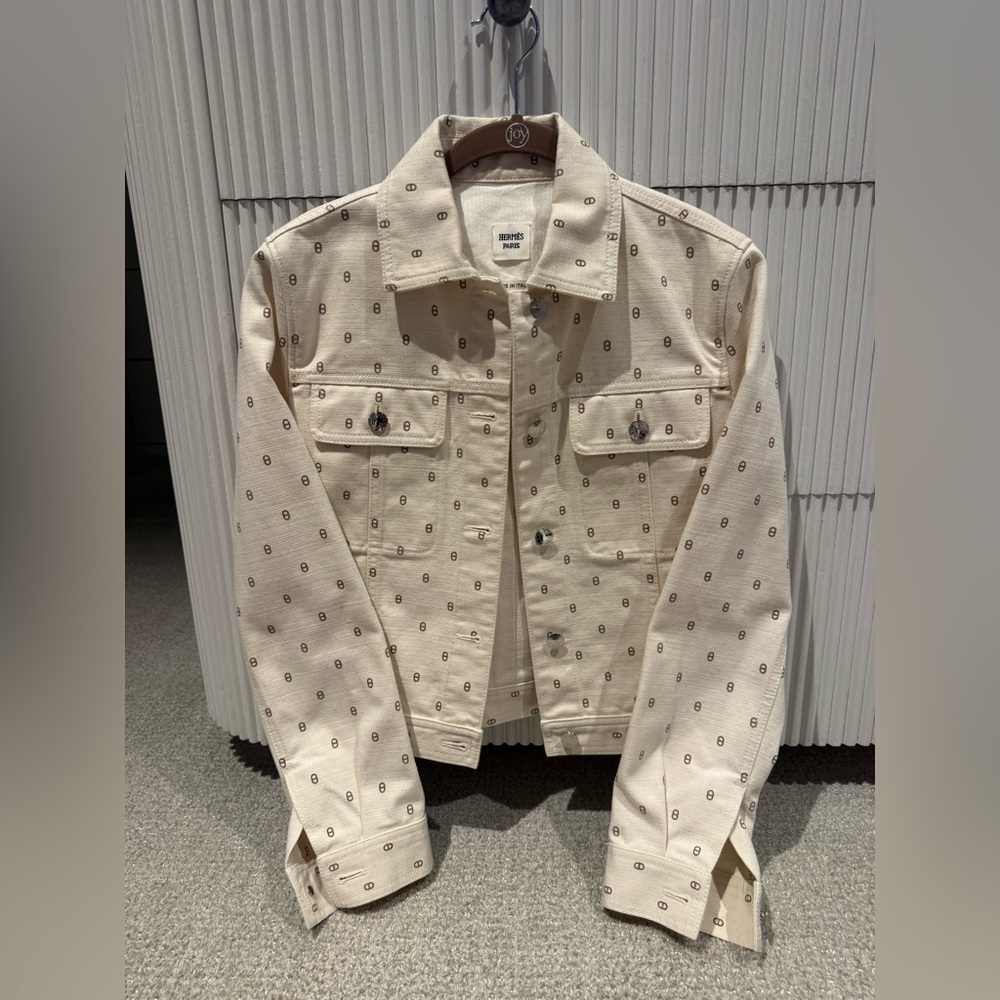 Hermès "Chaine d'Ancre" ivory denim jacket
